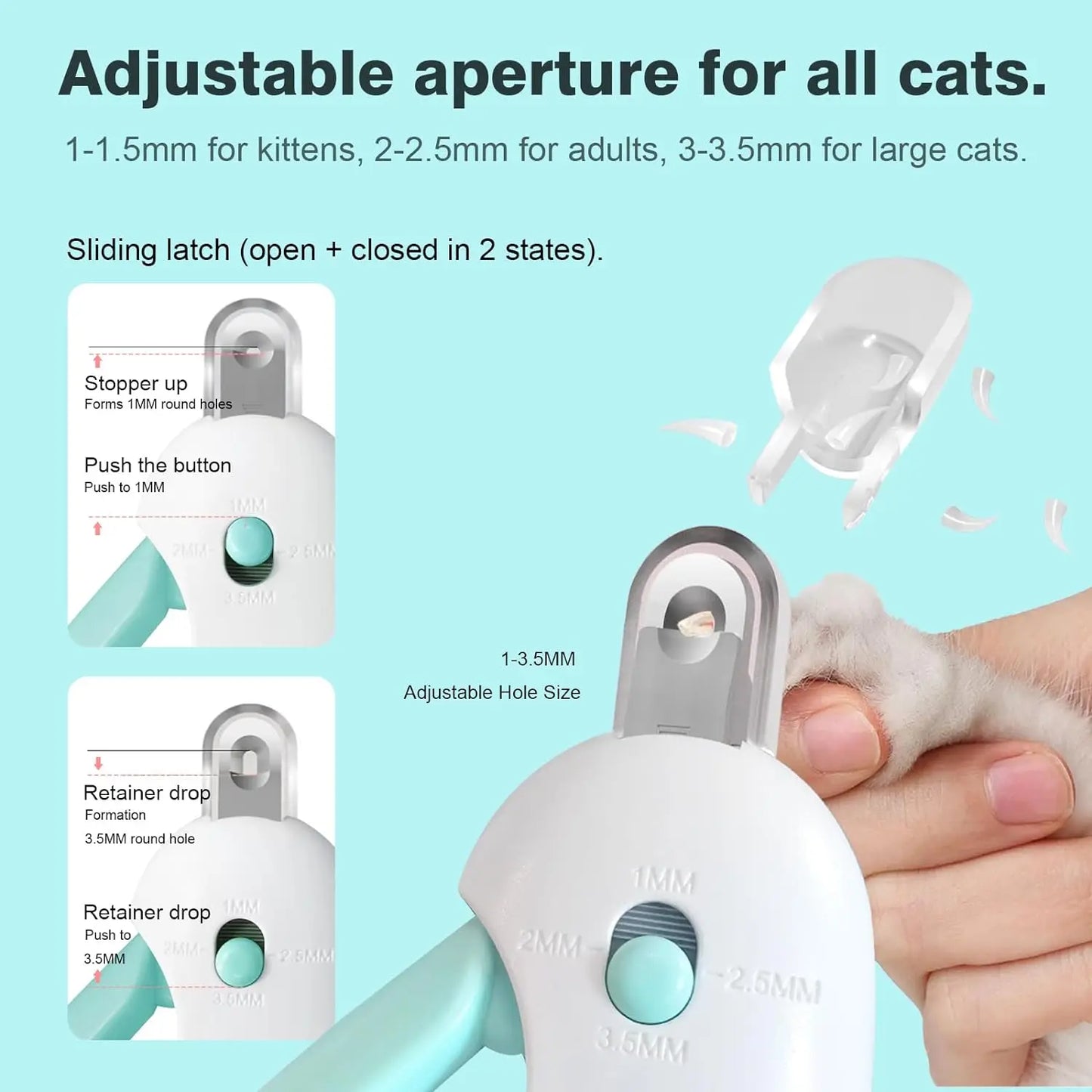 Pet Nail Clippers Professional Grooming Tools Adjustable Hole Pet Nail Trimmer Cat Dog Nail Clippers for Small Large