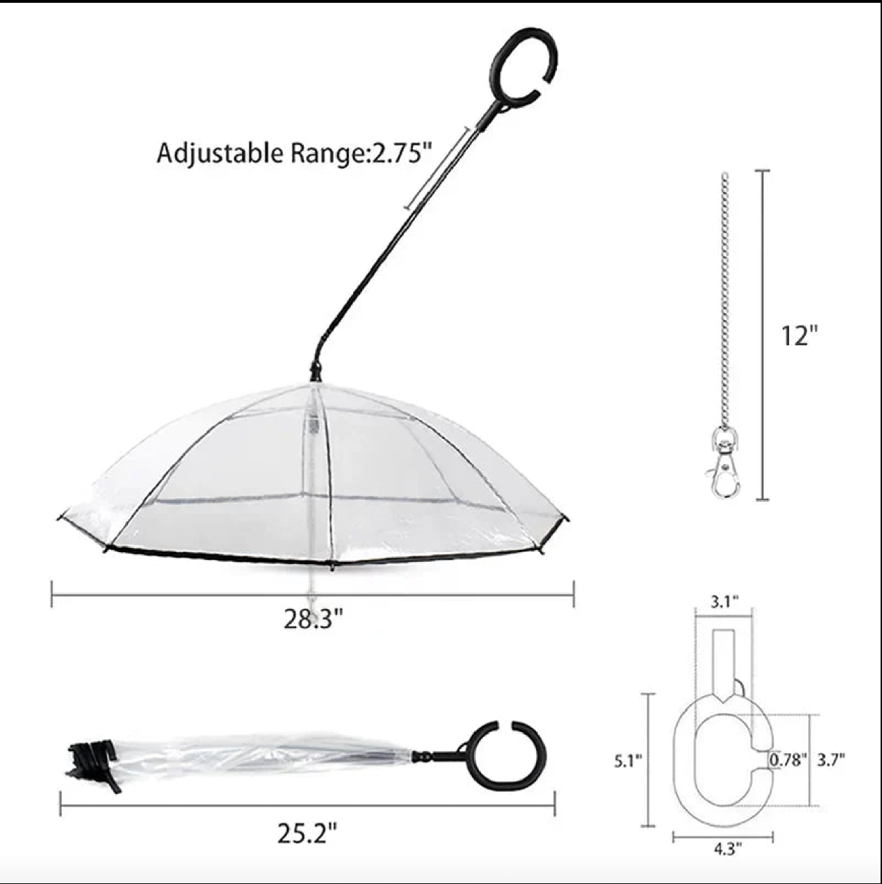 Dog Umbrella with Leash